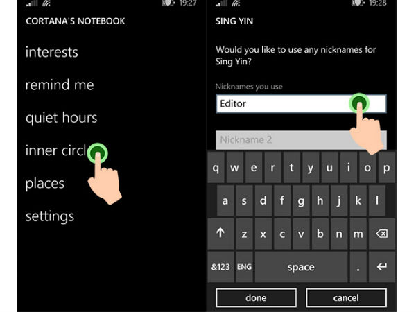 Assign Nick Name for Cortana