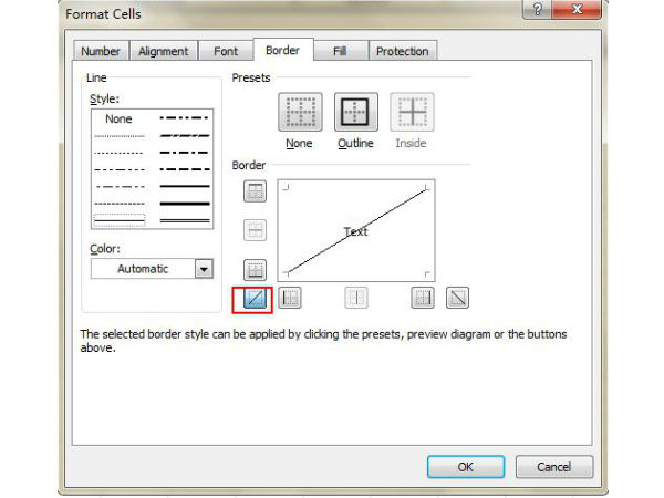 Add a Diagonal Line to a Cell