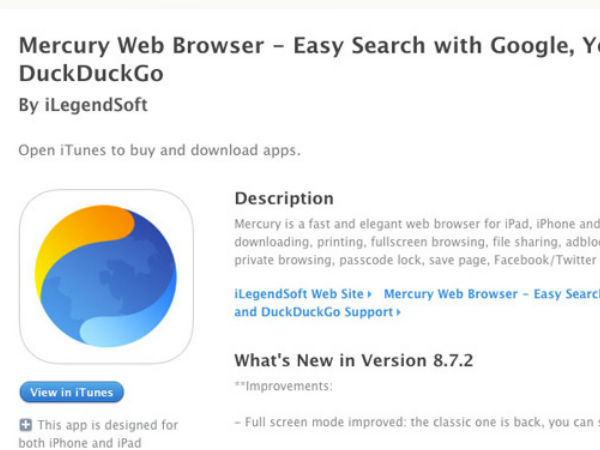 Mercury Web Browser