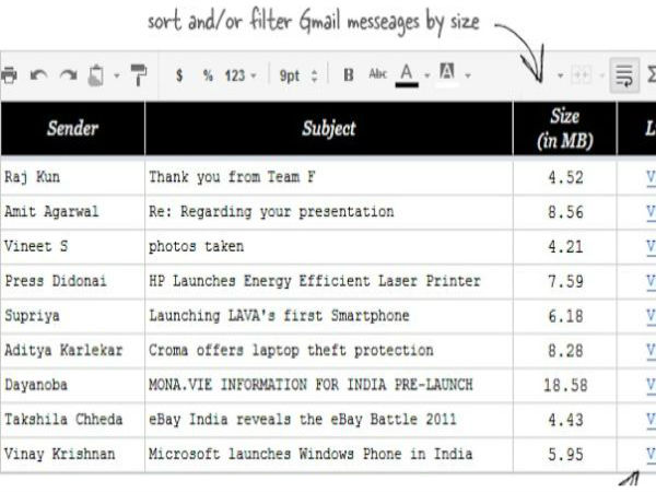 Sort Gmail Messages by Size and Get Rid of Data Hogs