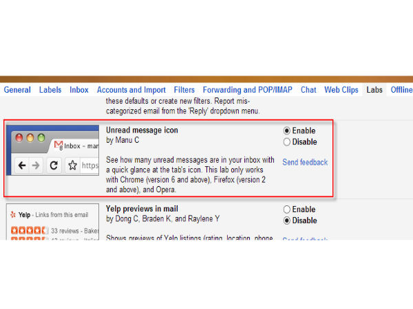 Unread message icon