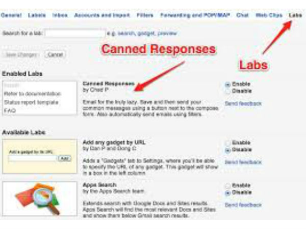 Canned responses
