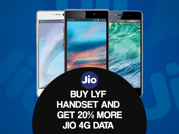 ஜியோ LYF மாடல்களுக்கு 20% டேட்டாவுடன் மேலும் சில சலுகைகள் ஜியோ LYF மாடல்களுக்கு 20% டேட்டாவுடன் மேலும் சில சலுகைகள்