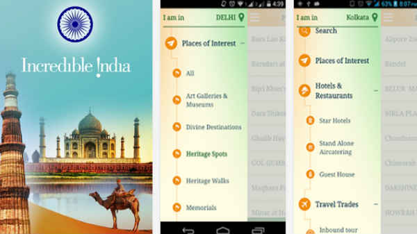 9. இன்கிரிடிபில் இந்தியா செயலி(Incredible India app):