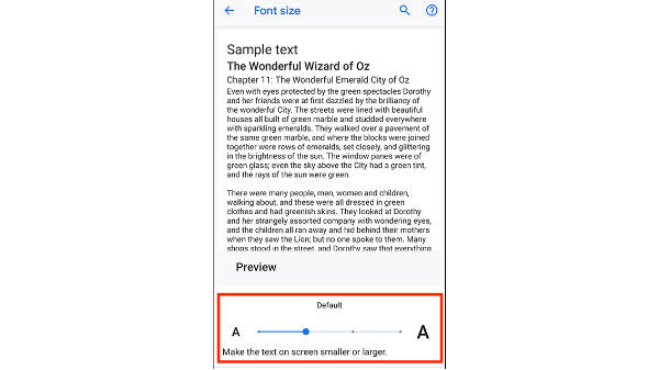 Font size செட்டிங்ஸ் மாற்றும் முறை